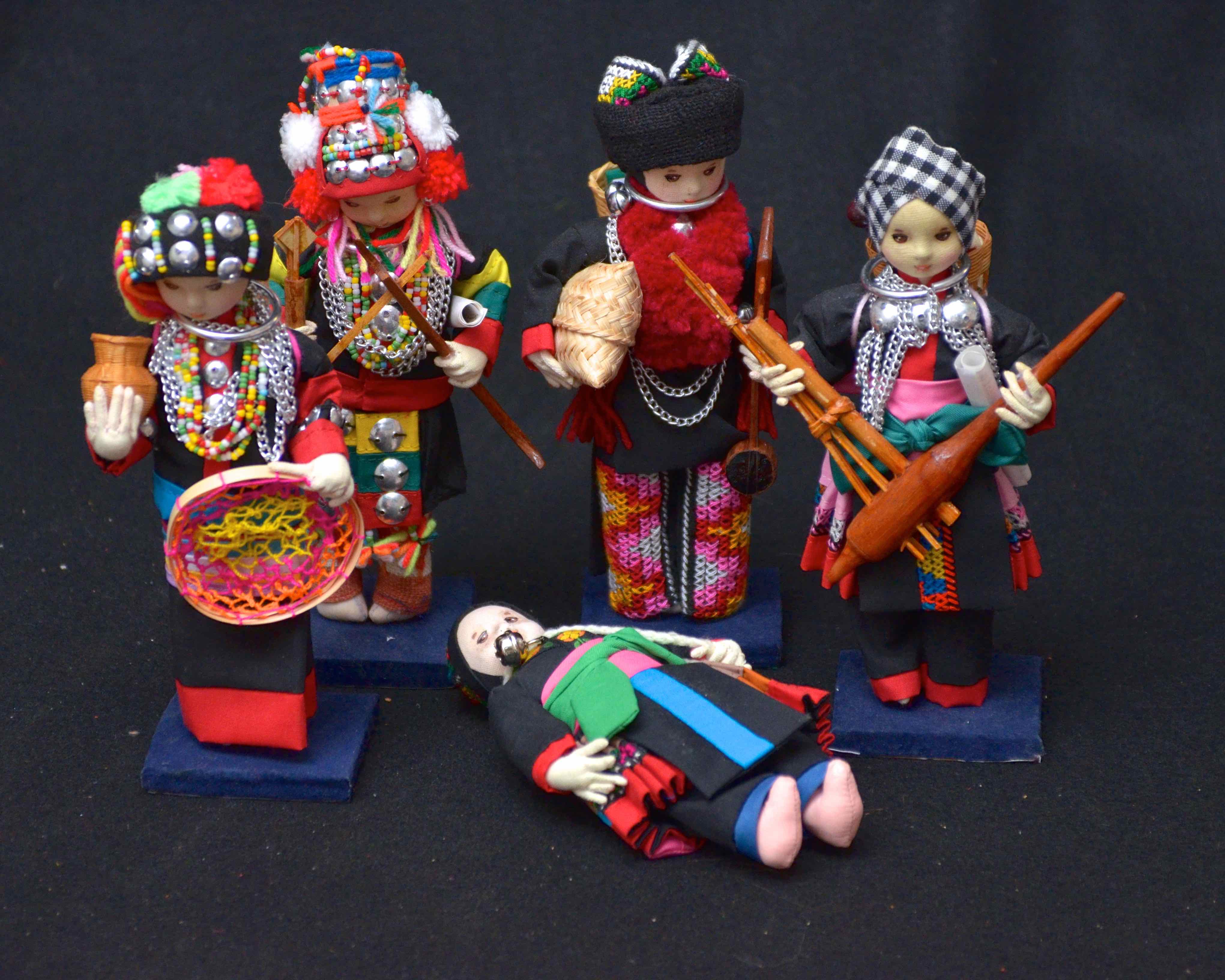 Assortment of "Hill Tribe" Dolls From Thailand