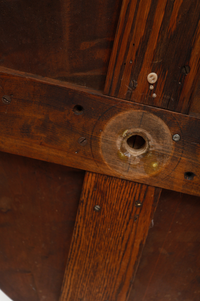 Walnut and Maple Oval Top Table