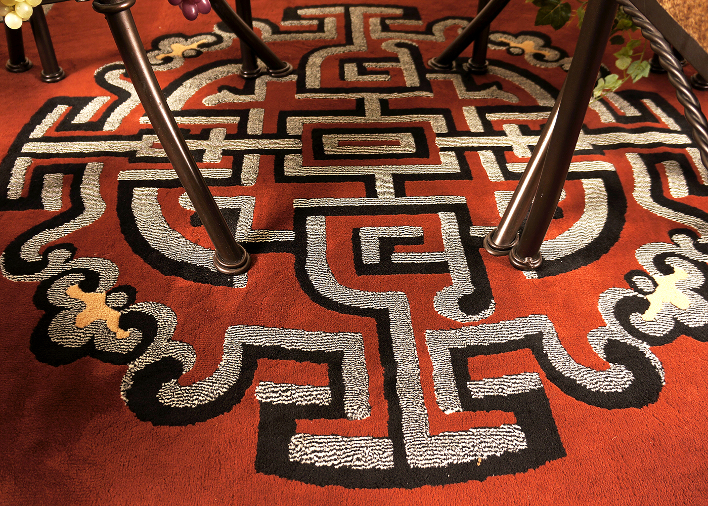 China Garden Motif Area Rug