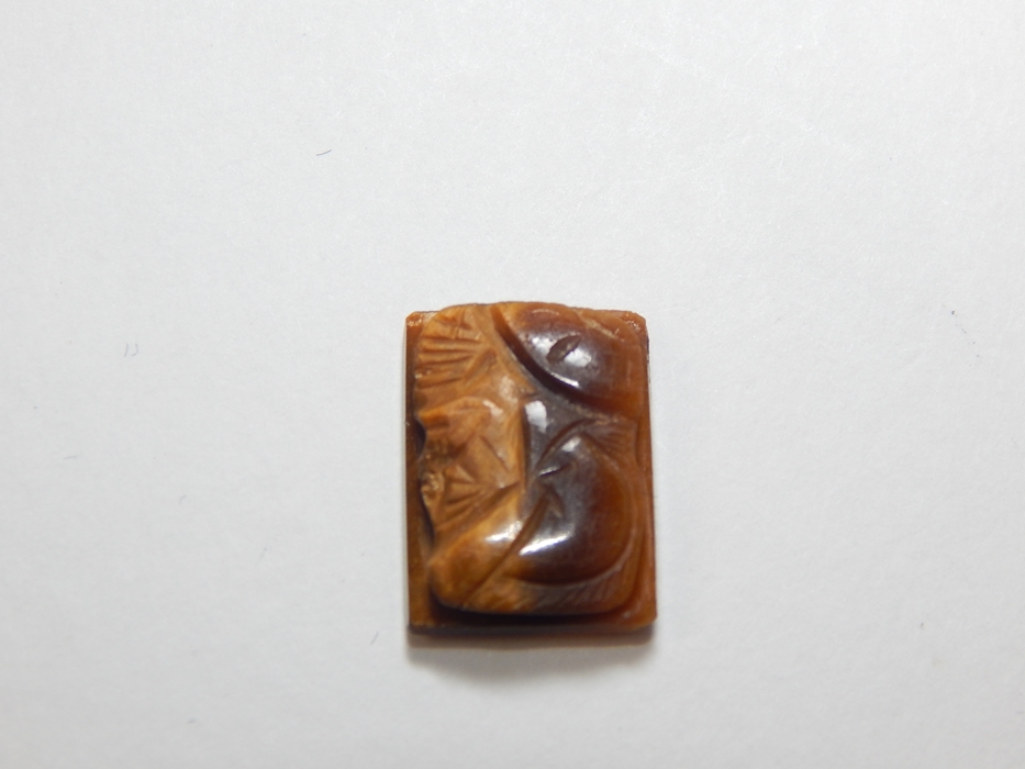 Men's Vintage Tiger Eye Carved Cameo and Resin Cameo