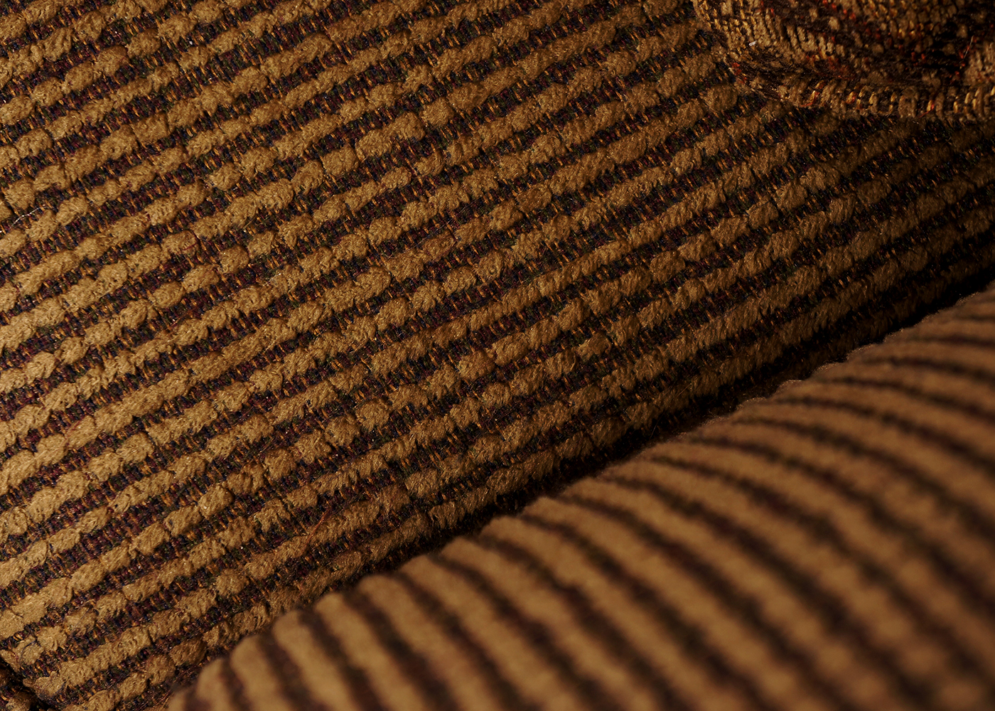 Overstuffed Couch with Acrylic Upholstery and Wooden Base