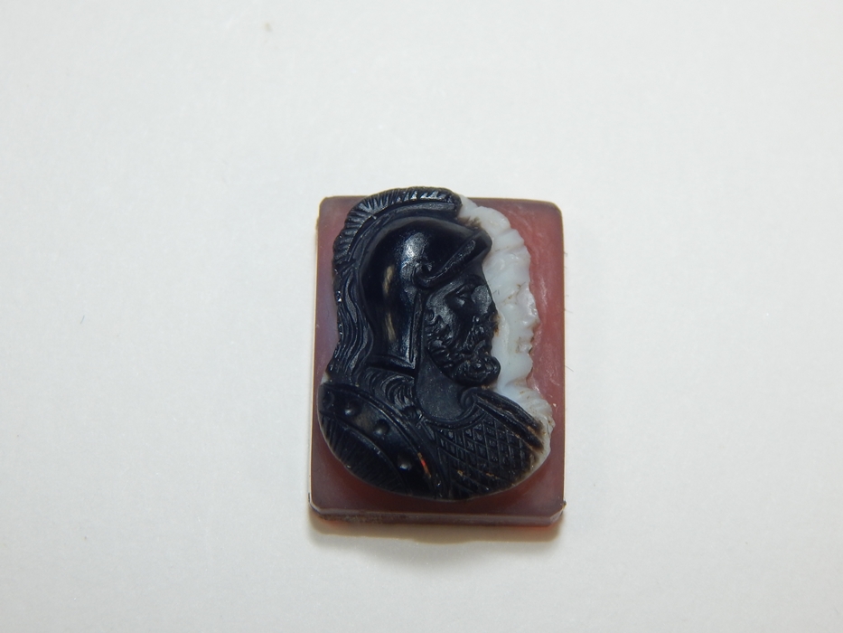 Men's Vintage Tiger Eye Carved Cameo and Resin Cameo
