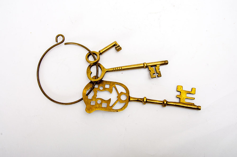 Oversized Brass Keys
