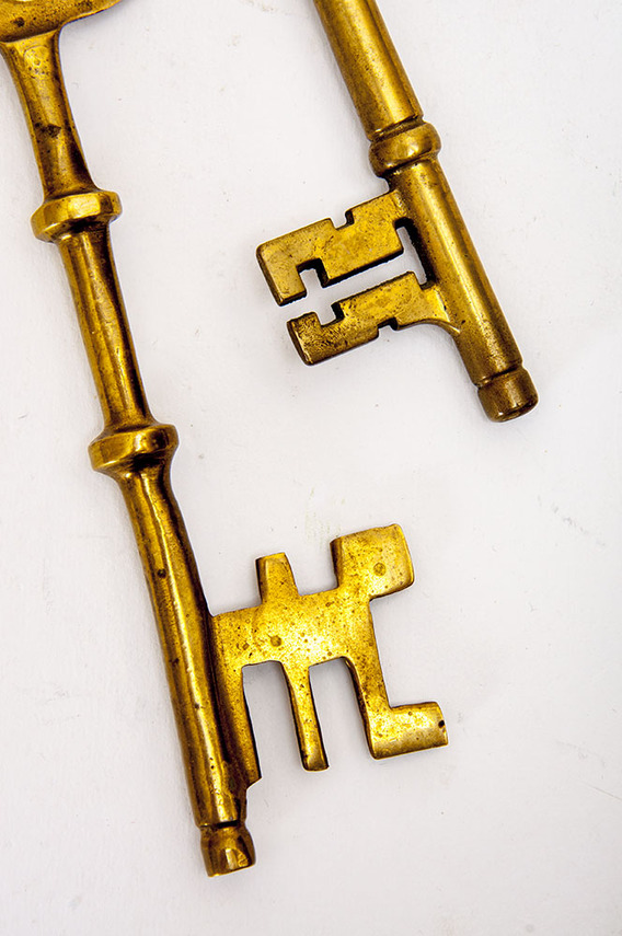 Oversized Brass Keys