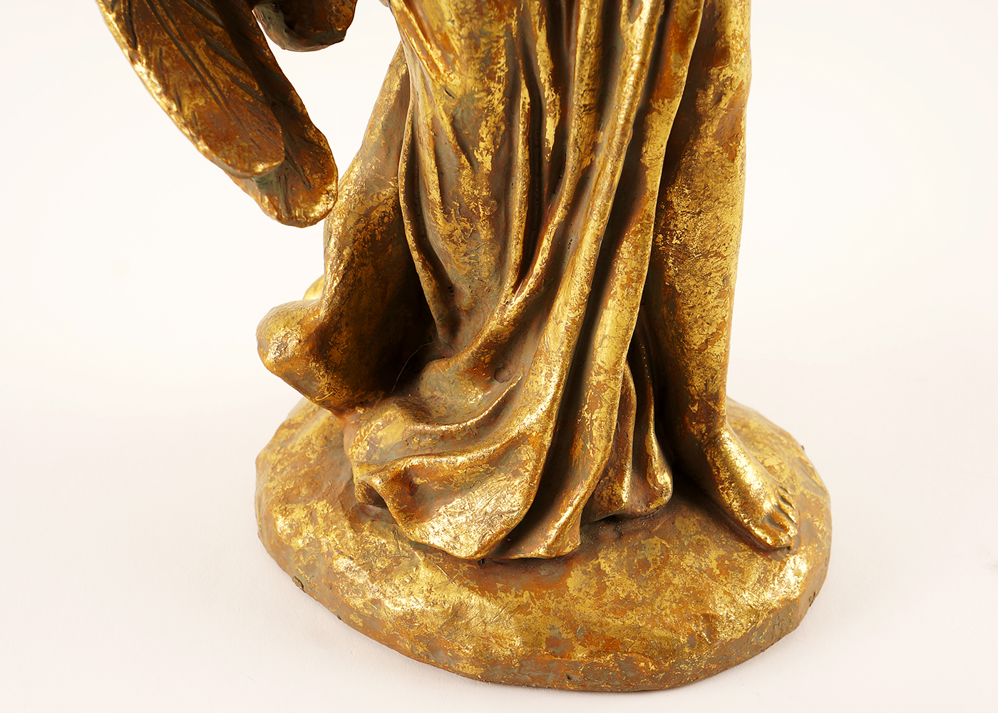 Gold Tone Resin Angel Figurine Candle Holder