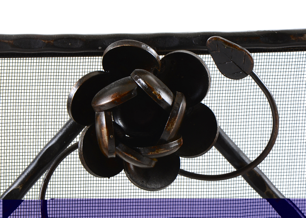 Jan Barboglio Wrought Iron "Chocolate Rose" Fireplace Screen