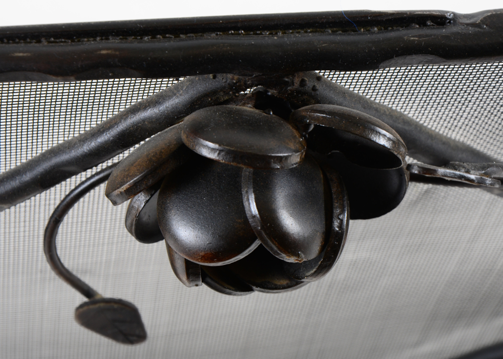 Jan Barboglio Wrought Iron "Chocolate Rose" Fireplace Screen