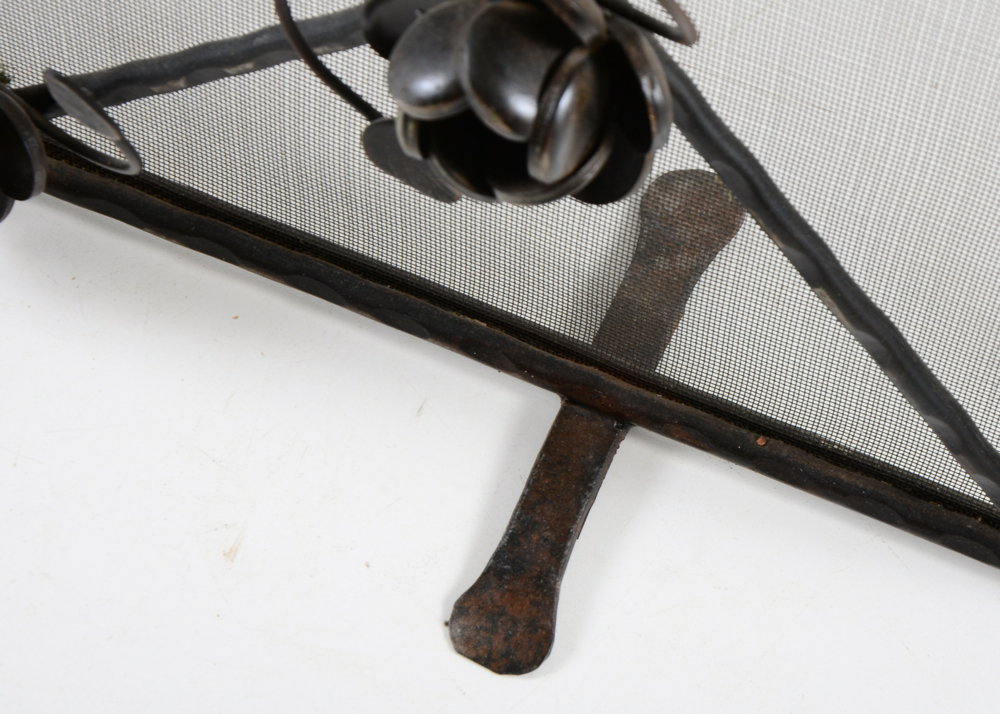 Jan Barboglio Wrought Iron "Chocolate Rose" Fireplace Screen