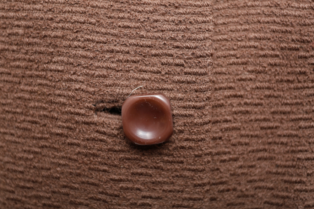 Vintage Brown Swing Coat with Mink Collar