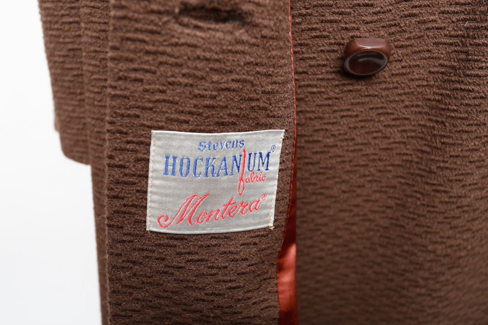 Vintage Brown Swing Coat with Mink Collar