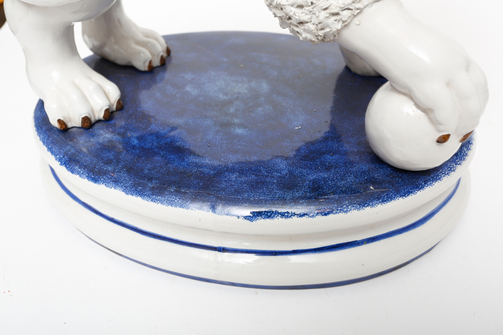 Monumental Staffordshire Style English Ironstone Lions