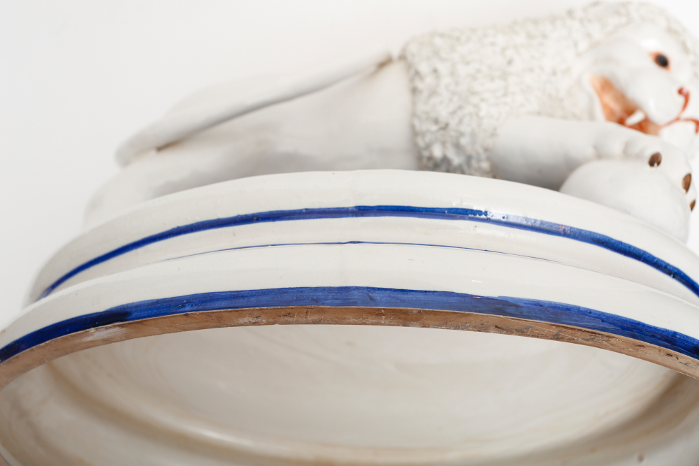 Monumental Staffordshire Style English Ironstone Lions