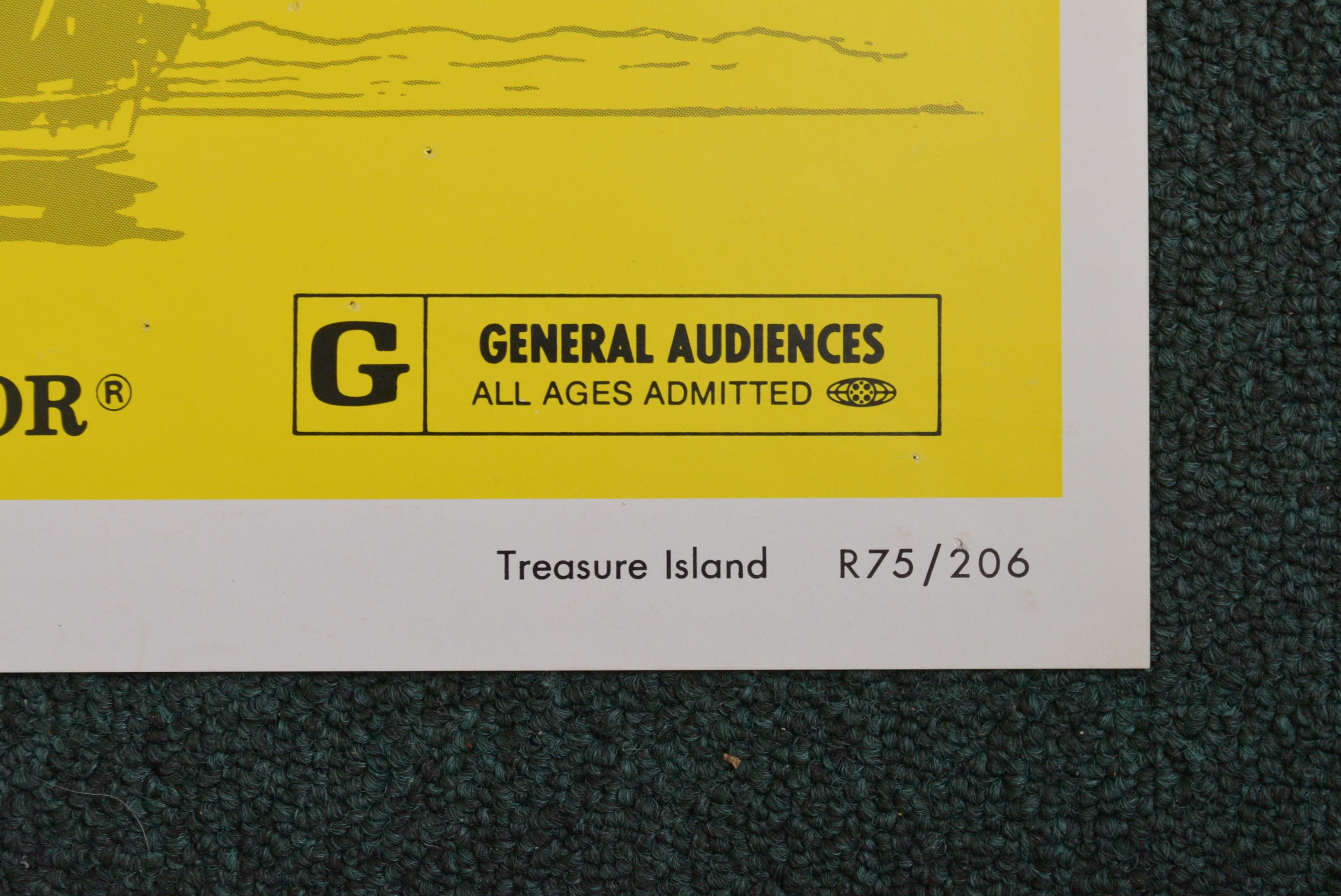 Authentic 1975 Theatrical Re-Release Poster for "Treasure Island"