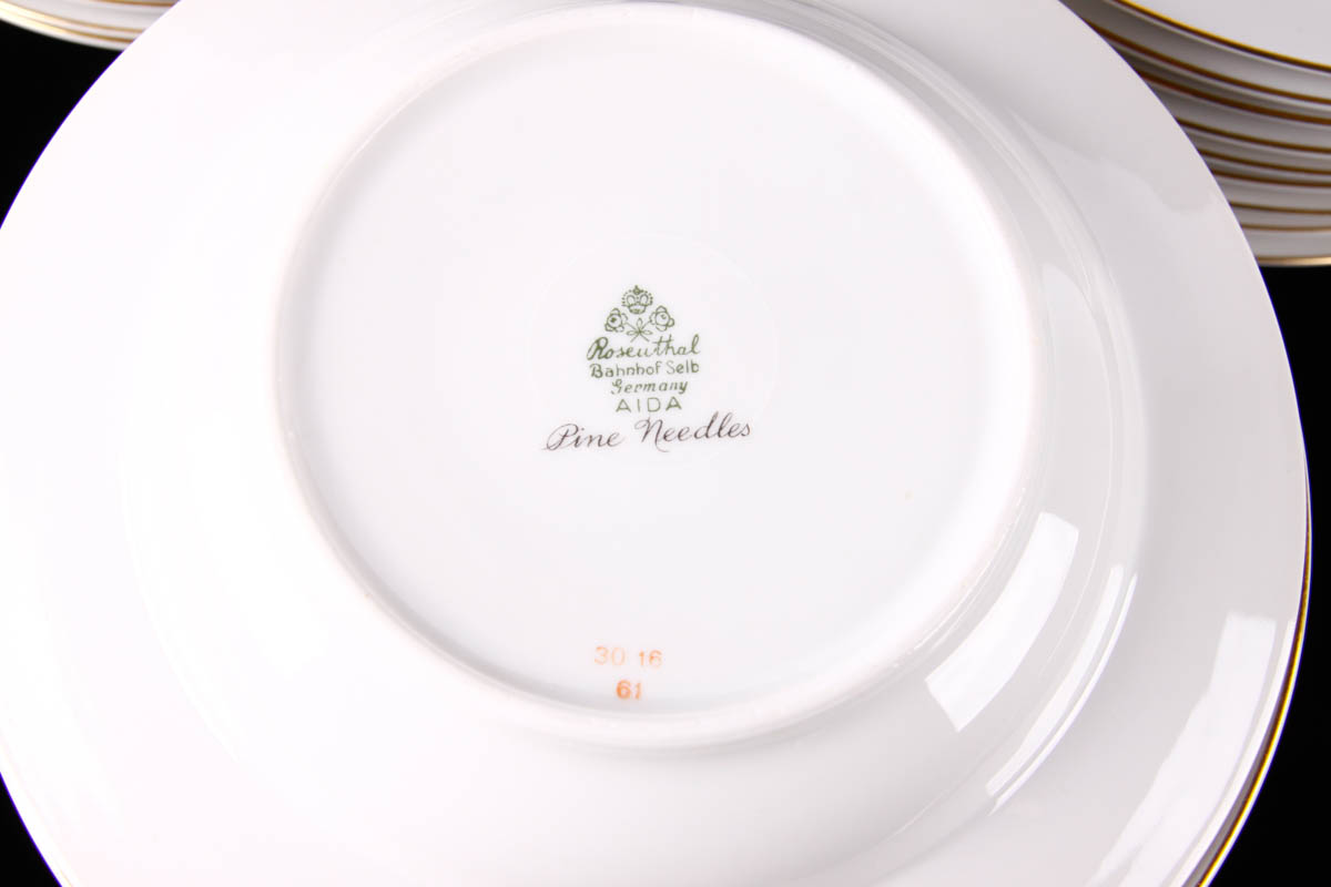 Vintage Rosenthal China Aida "Pine Needles" China Place Settings