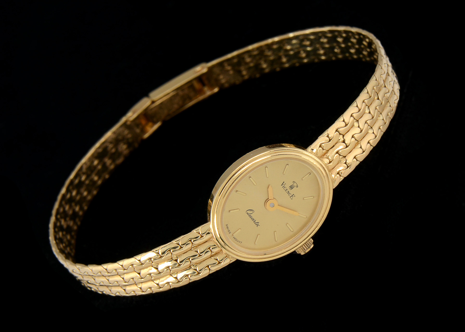 Women's Vicence 18K Yellow Gold Quartz Watch Bracelet