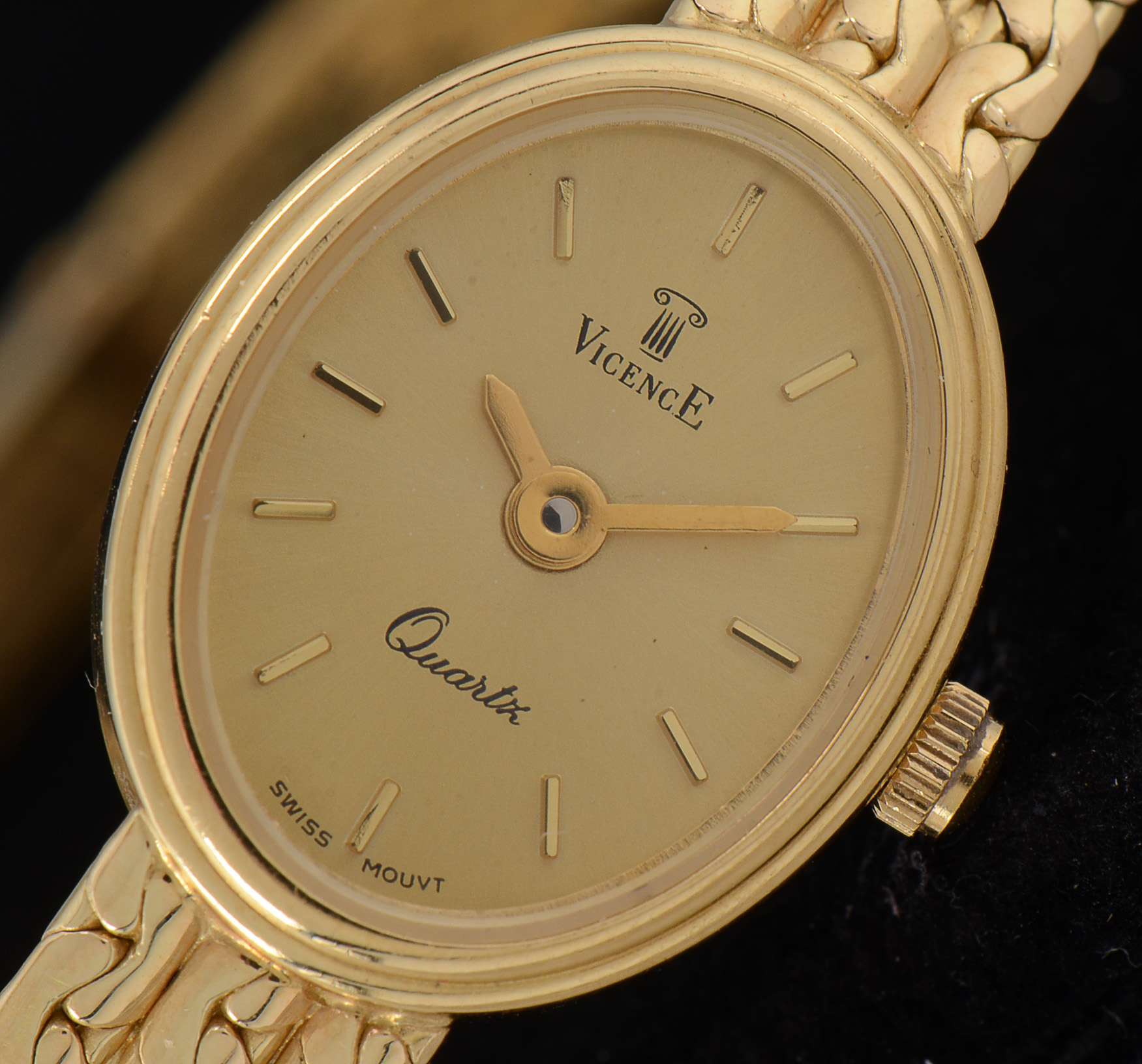 Women's Vicence 18K Yellow Gold Quartz Watch Bracelet
