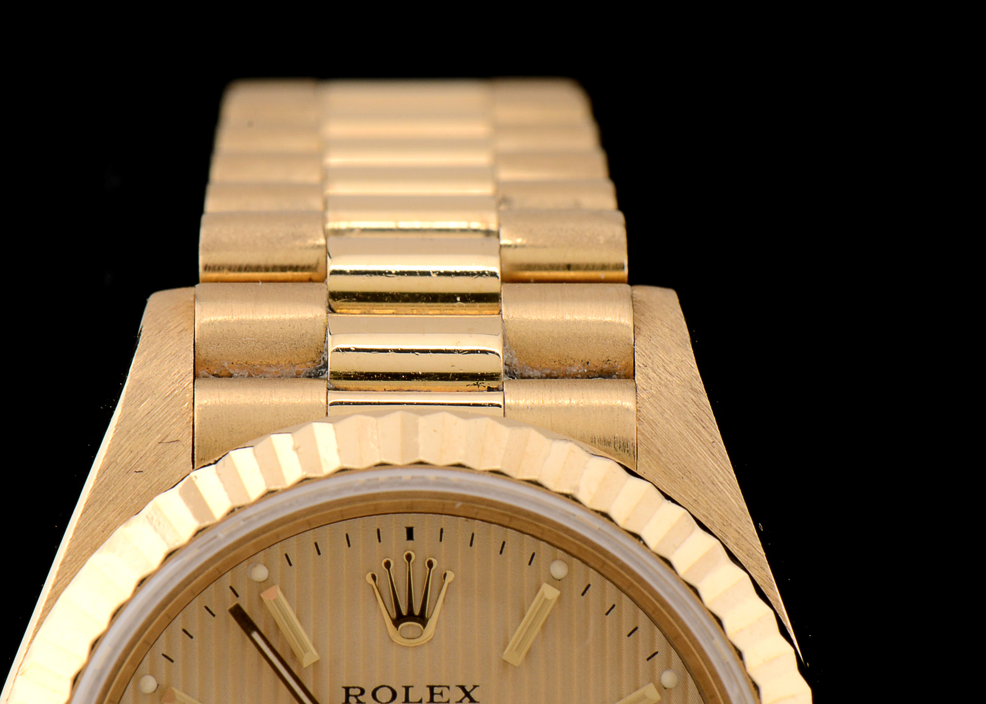 Rolex President 18K Solid Gold Champagne Tapestry Dial Automatic