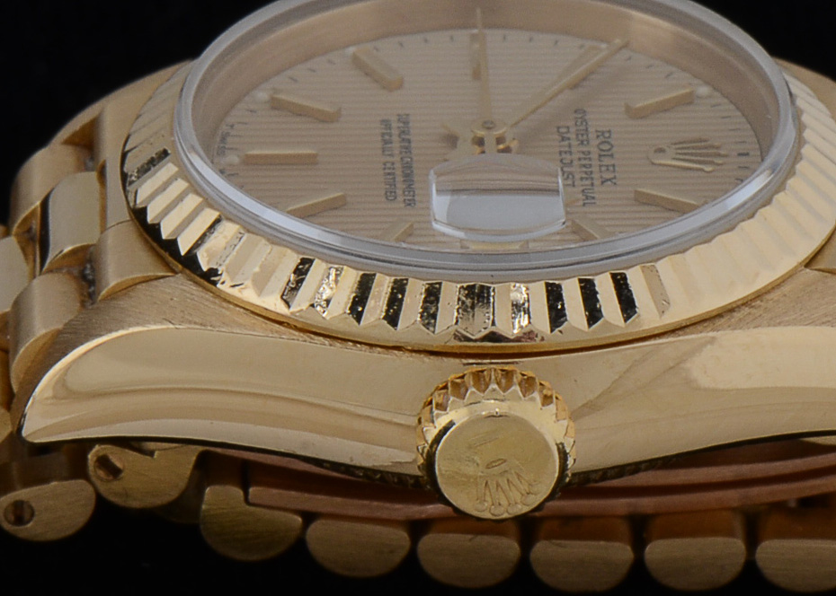 Rolex President 18K Solid Gold Champagne Tapestry Dial Automatic