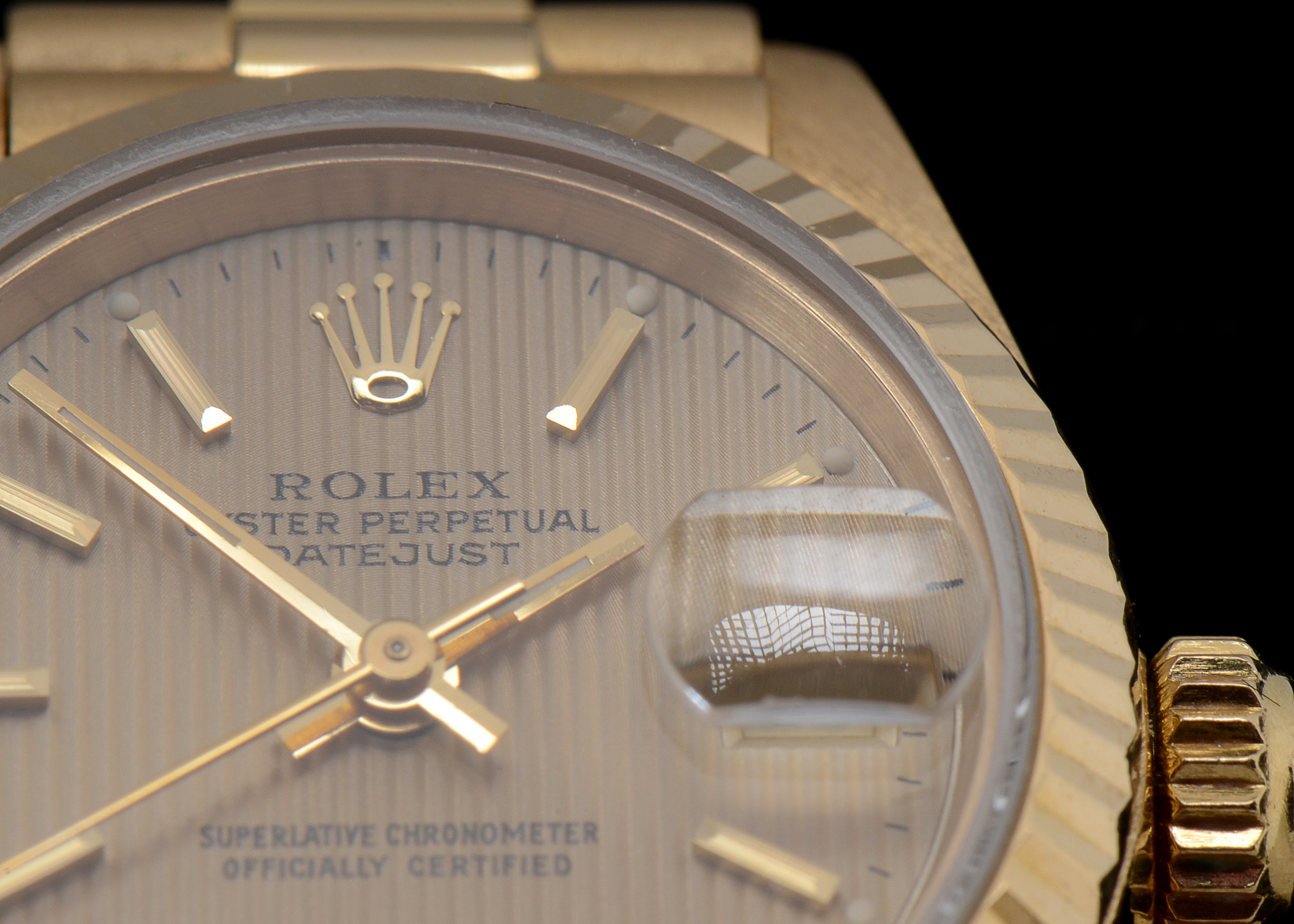 Rolex President 18K Solid Gold Champagne Tapestry Dial Automatic