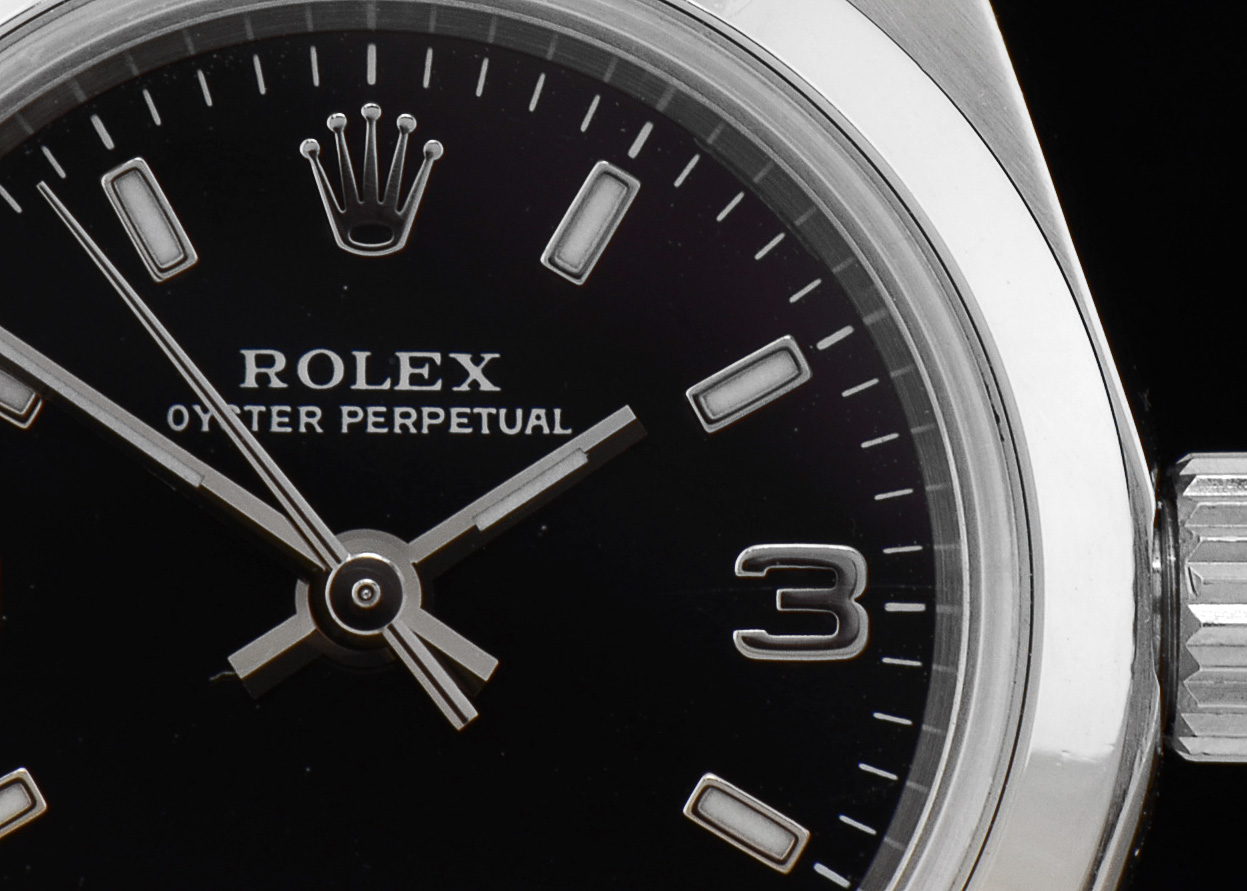 Rolex Oyster Perpetual No Date Steel Black Arabic Dial Automatic