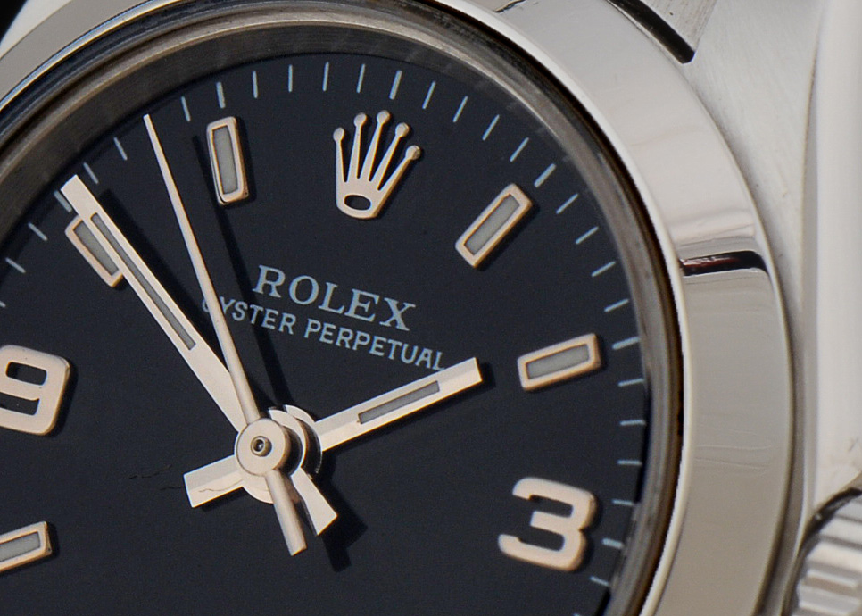 Rolex Oyster Perpetual No Date Steel Black Arabic Dial Automatic