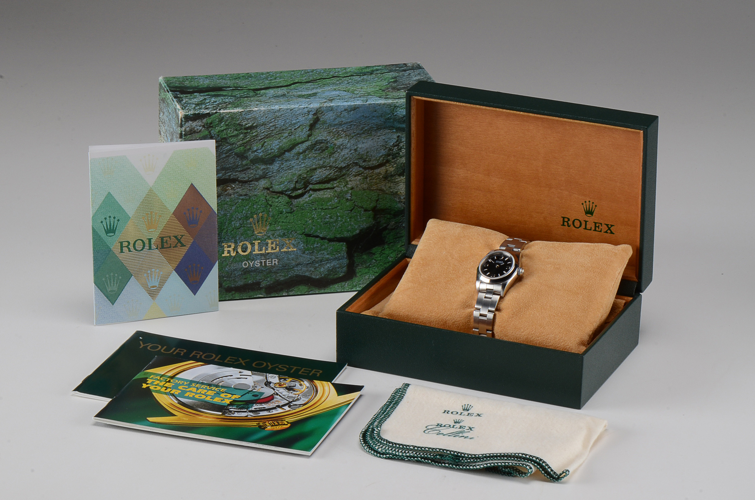 Rolex Oyster Perpetual No Date Steel Black Arabic Dial Automatic