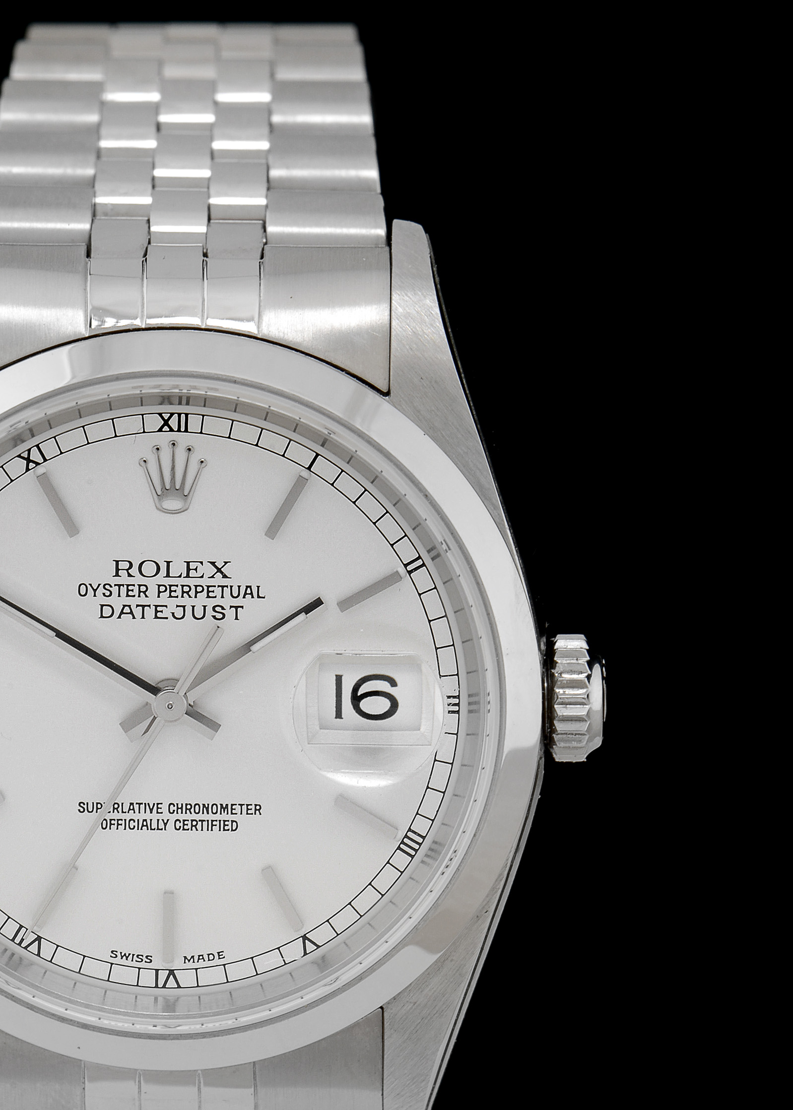 Rolex Datejust Steel 16200 Silver Index Dial Jubilee Automatic