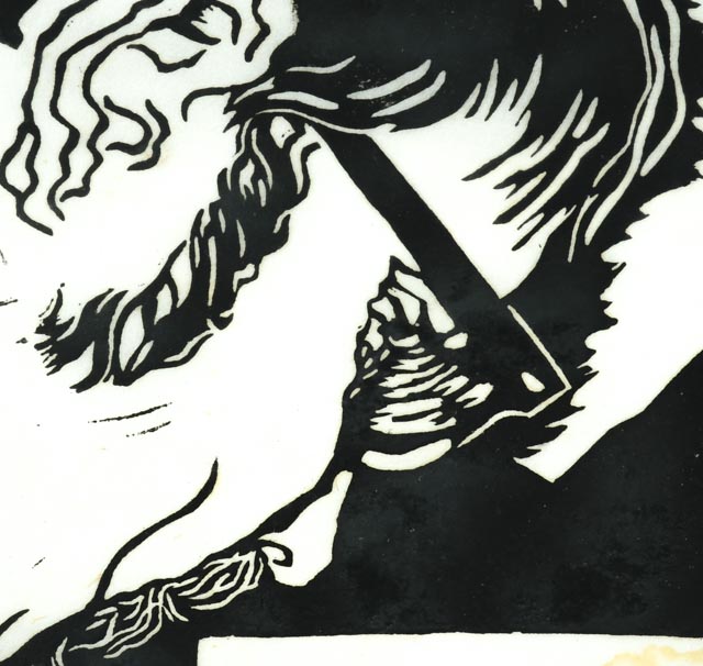 Norman Strike Linoleum Cut "The Artist at Work"