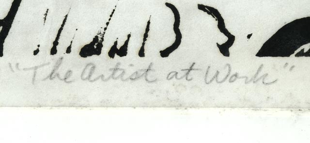 Norman Strike Linoleum Cut "The Artist at Work"