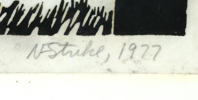 Norman Strike Linoleum Cut "The Artist at Work"