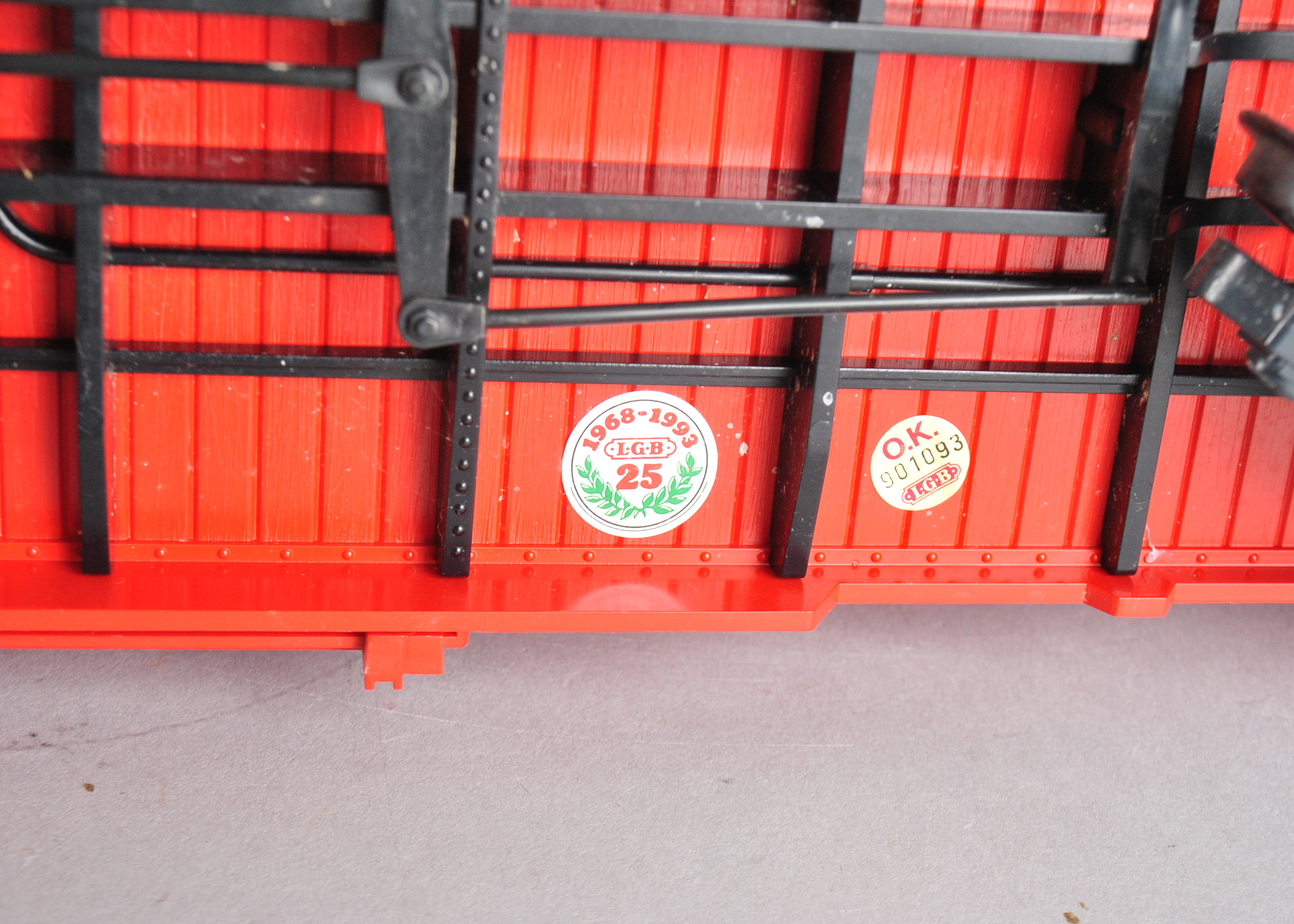 Assortment Of G-Scale Freight Cars, Tracks, And Accessories