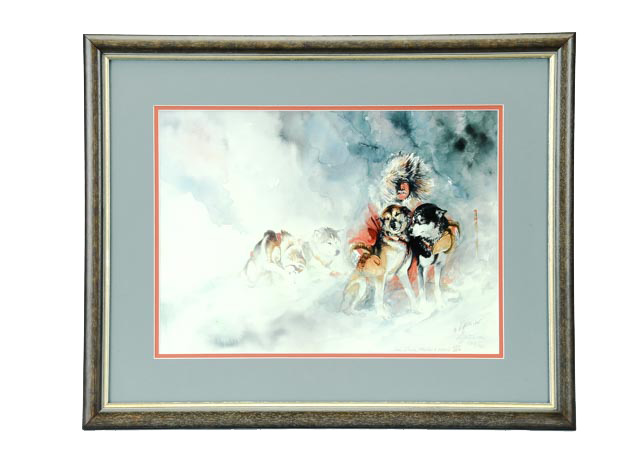 Donna Gates King Print of Huskies