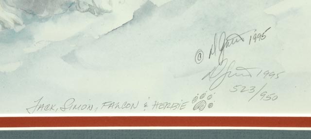 Donna Gates King Print of Huskies