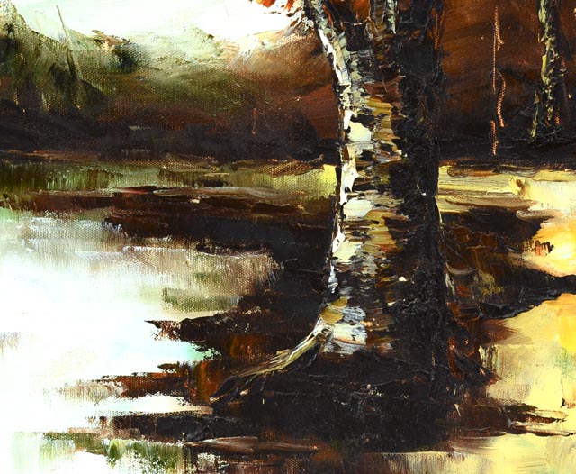 Y.W. Tam Oil on Canvas Impasto Landscape