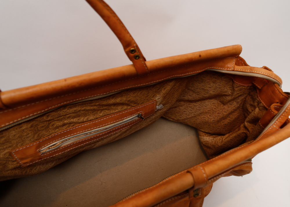 Large Vintage South American Leather Bag