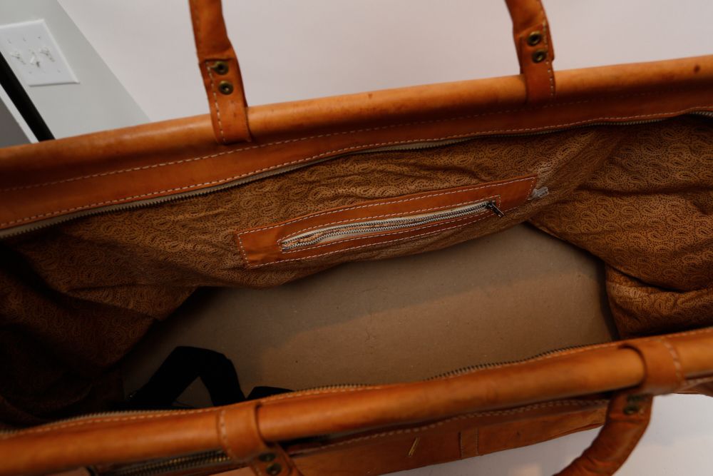 Large Vintage South American Leather Bag