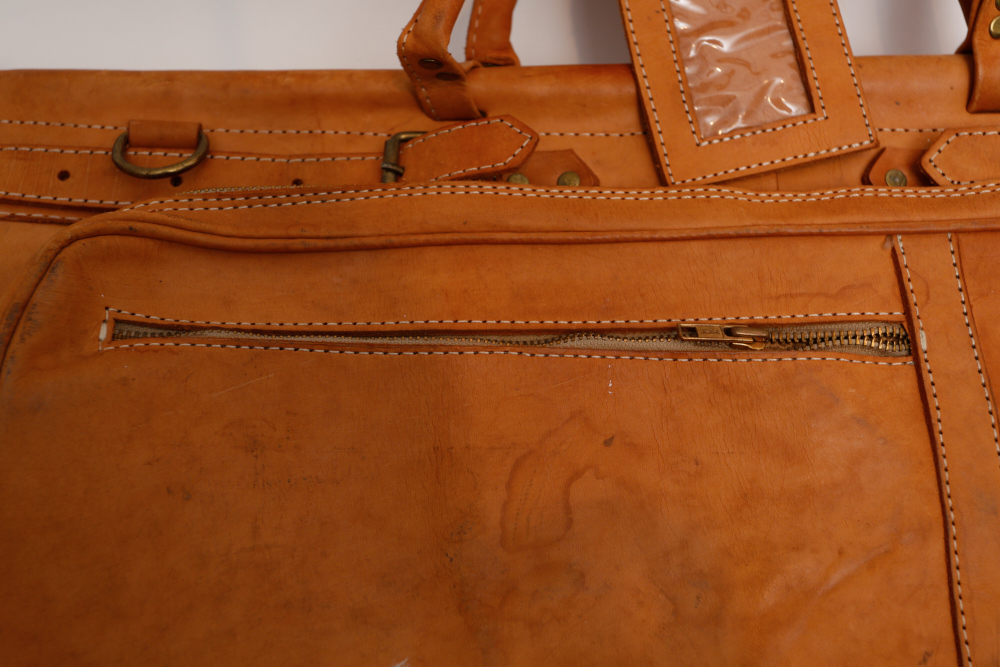 Large Vintage South American Leather Bag