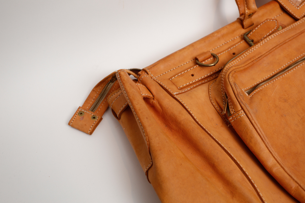 Large Vintage South American Leather Bag