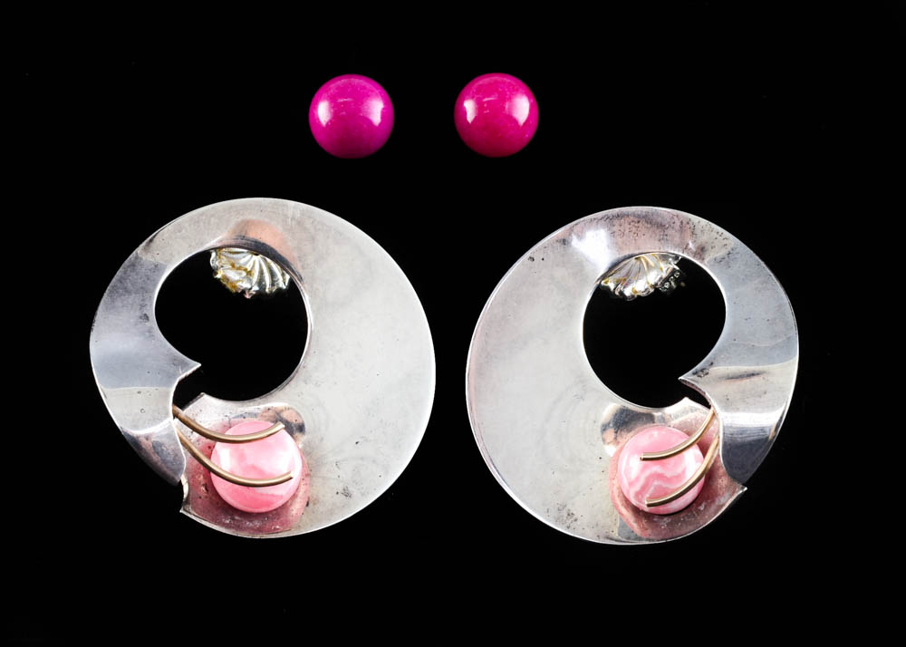 Sharon Johnston Sterling Silver "Lyrical Earrings with Stamens"