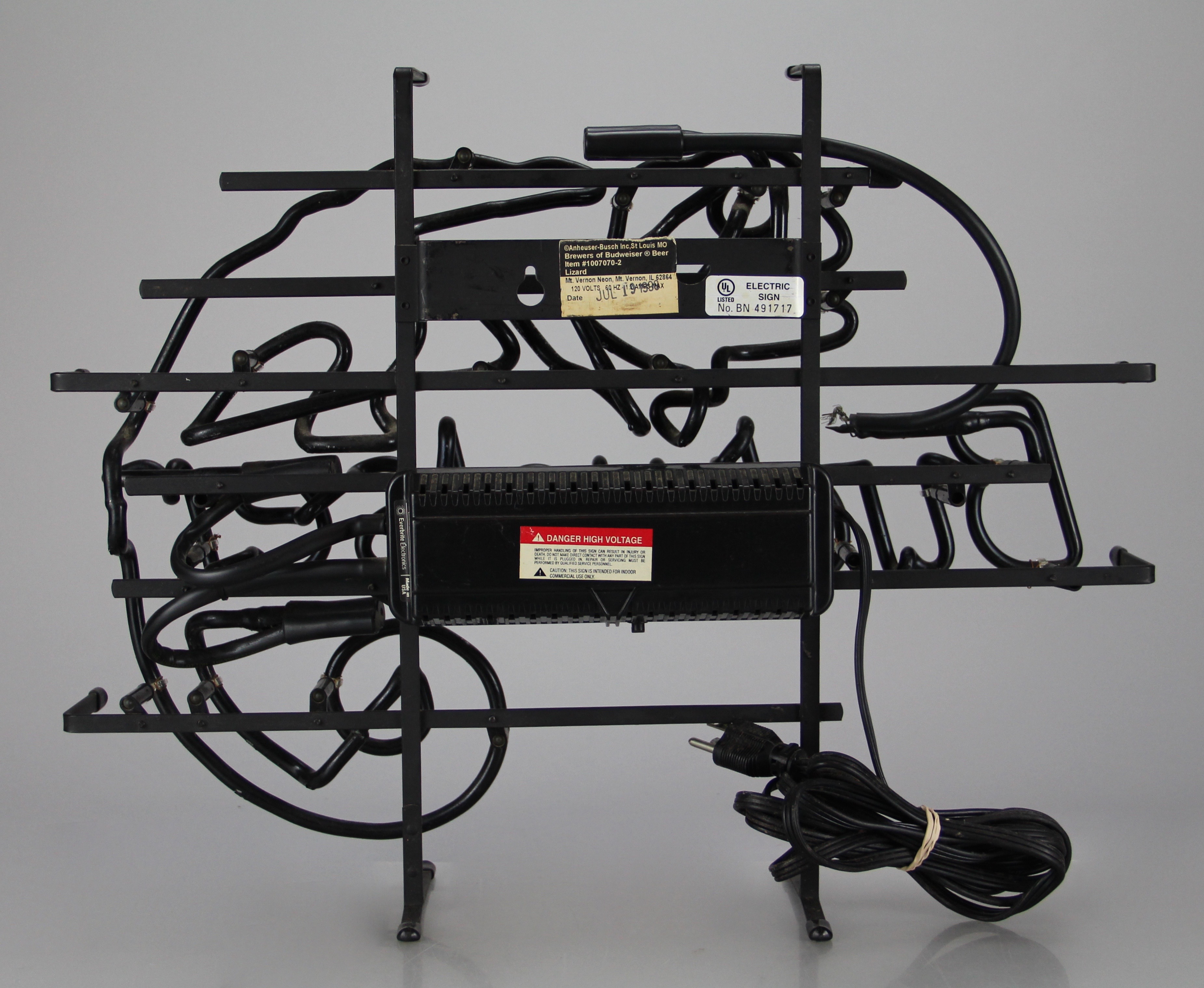 Budweiser Neon Sign with Chameleon