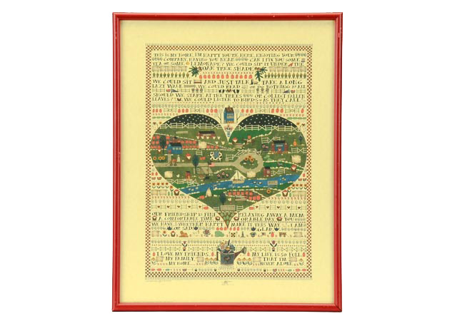 Catherine Grunewald Signed Folk Art Offset Lithograph