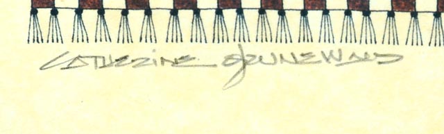 Catherine Grunewald Signed Folk Art Offset Lithograph