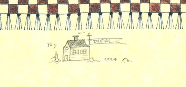 Catherine Grunewald Signed Folk Art Offset Lithograph