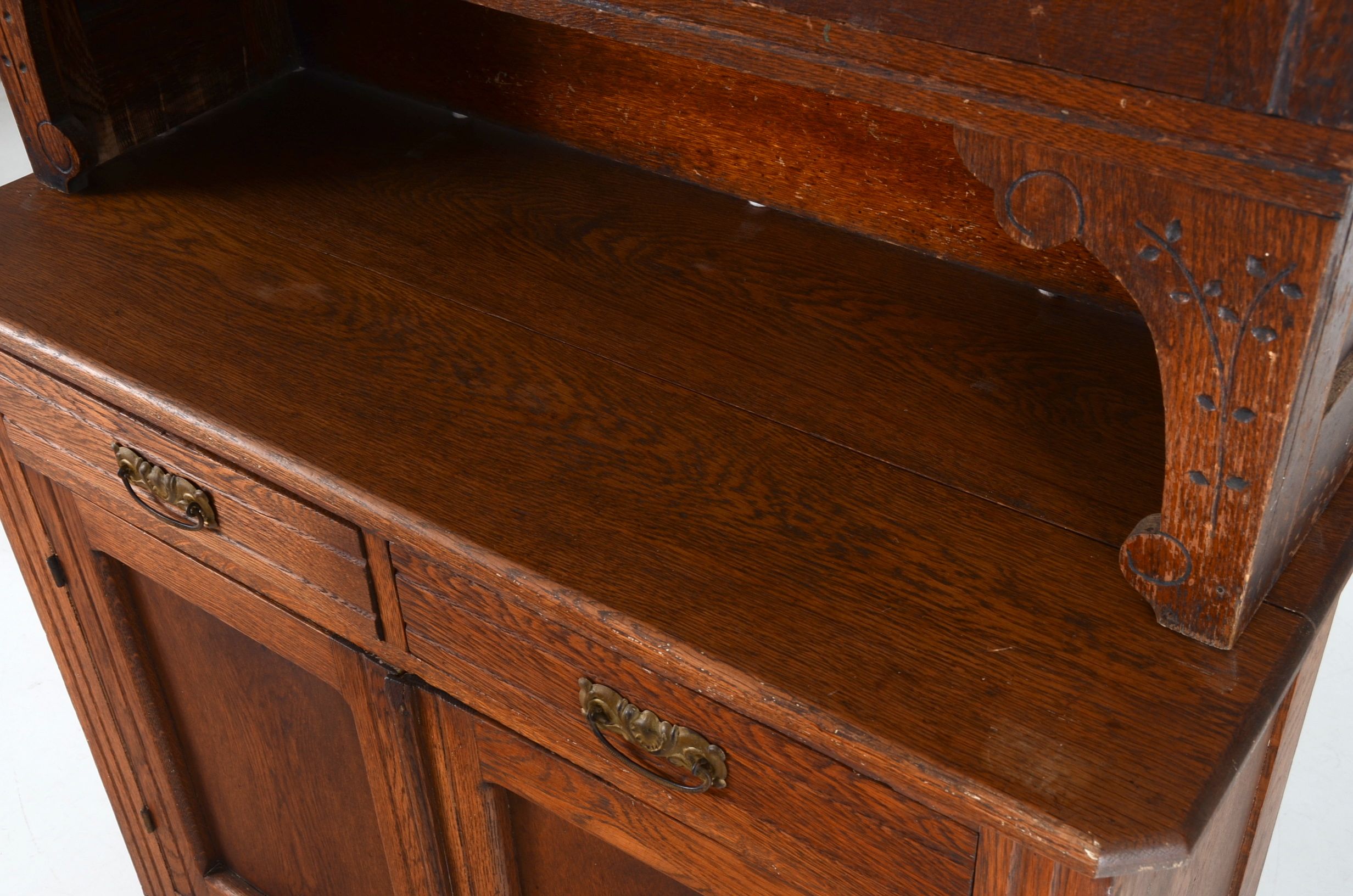 Oak Step Back Cabinet