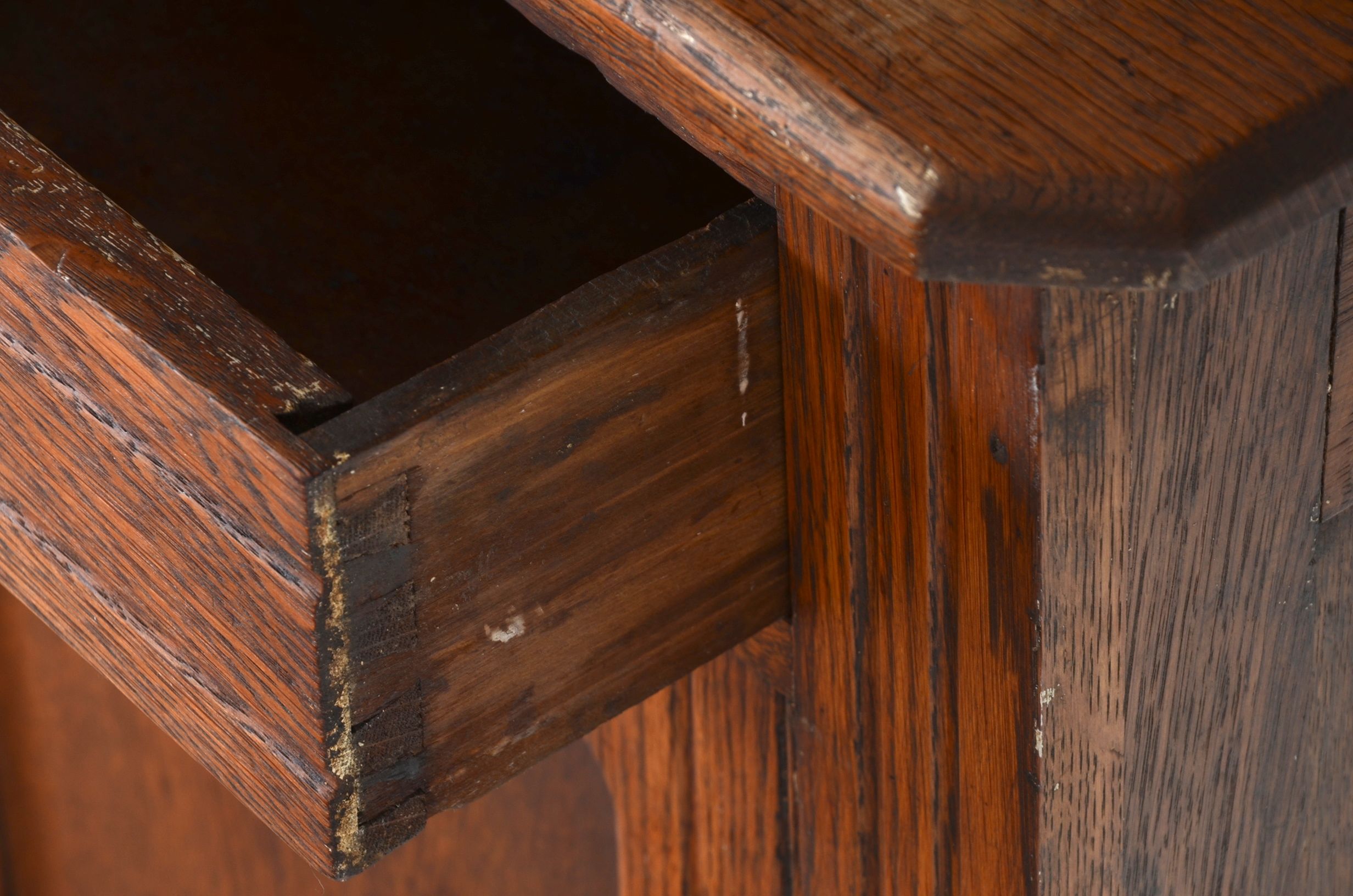 Oak Step Back Cabinet