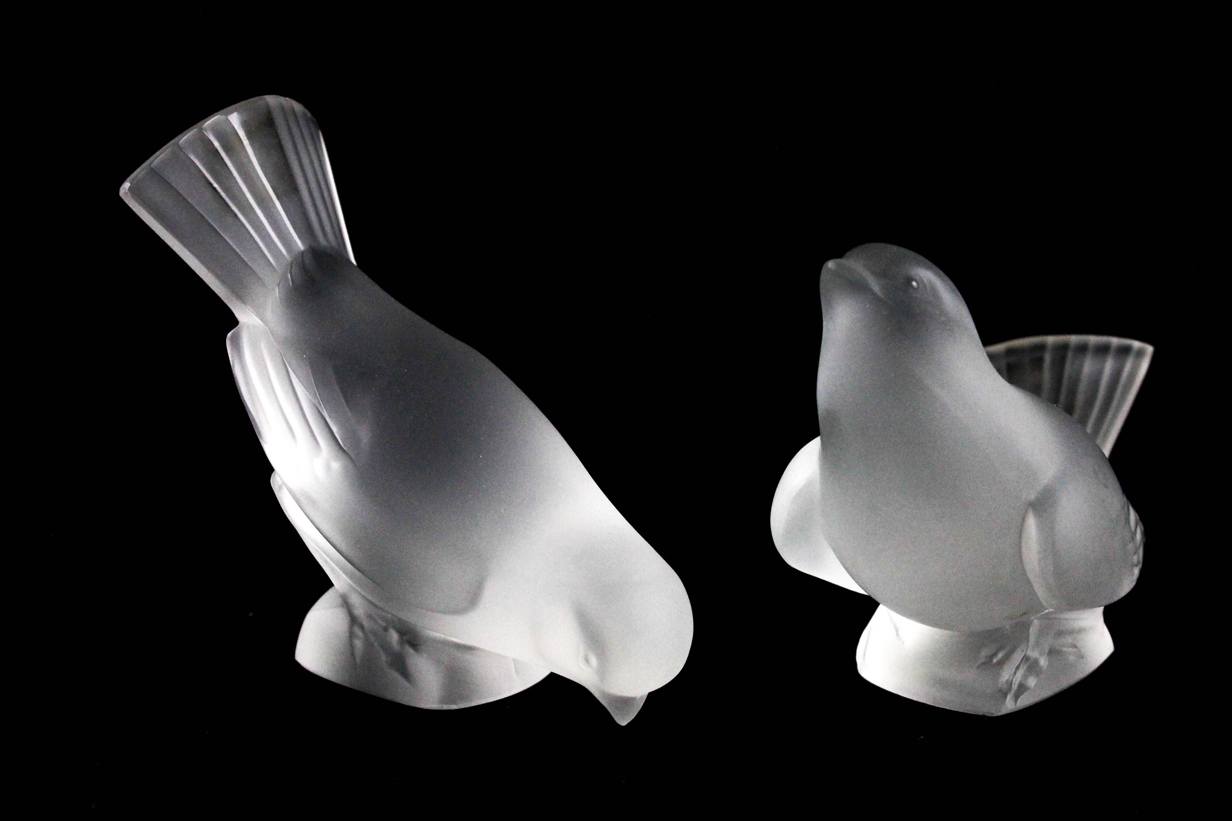 Trio of Lalique Crystal Birds