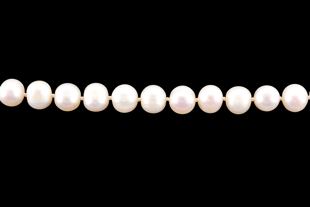 18" White Chinese Potato Pearls