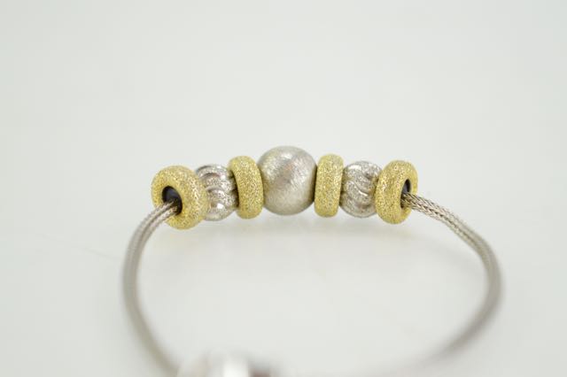 Italian Braided Sterling Silver Bracelet with Beads