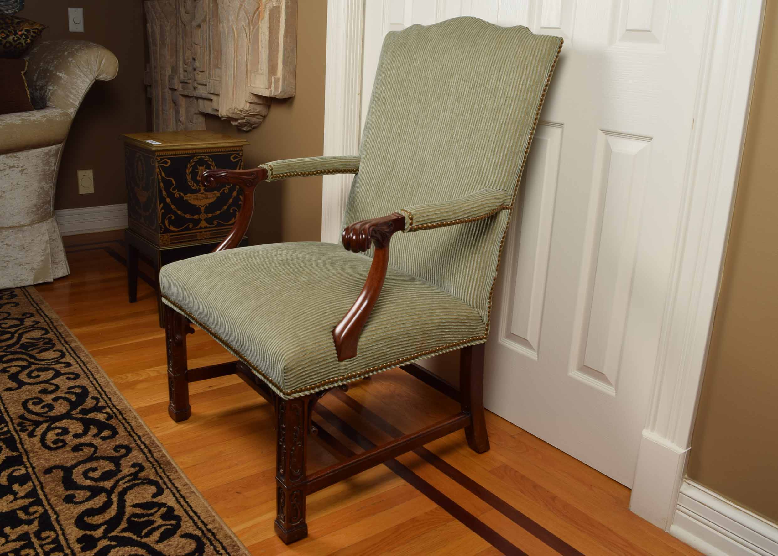 Upholstered Martha Washington Arm Chair