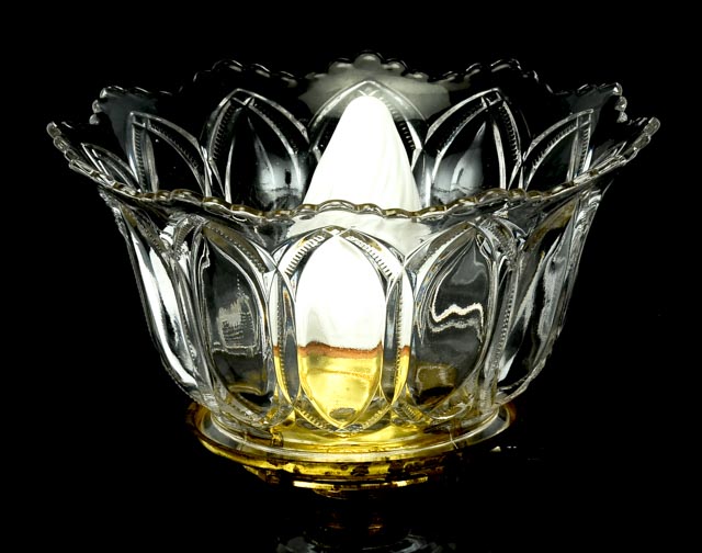Electrified Clear Pressed Glass Kerosene Lamp